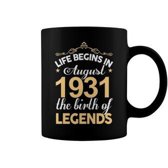 August 1931 Birthday Life Begins In August 1931 V2 Coffee Mug - Seseable