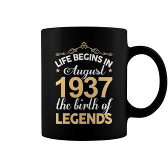 August 1937 Birthday Life Begins In August 1937 V2 Coffee Mug - Seseable