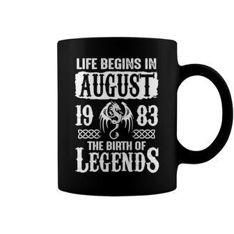 August 1983 Birthday Life Begins In August 1983 Coffee Mug - Seseable