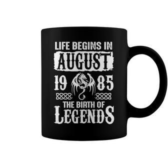 August 1985 Birthday Life Begins In August 1985 Coffee Mug - Seseable