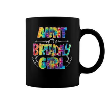 Aunt Of The Birthday Girl Matching Family Tie Dye Coffee Mug | Mazezy