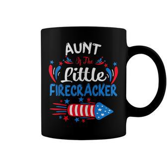 Aunt Of The Little Firecracker 4Th Of July Birthday Party Coffee Mug - Seseable