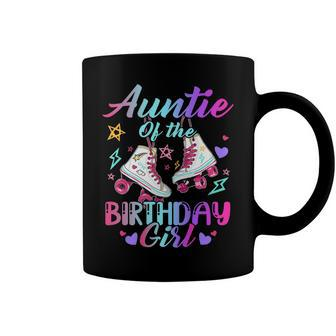 Auntie Of The Birthday Girl Rolling Birthday Roller Skates Coffee Mug - Seseable