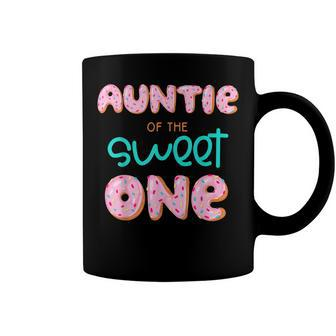 Auntie Of The Sweet One First Birthday Matching Family Donut Coffee Mug - Seseable