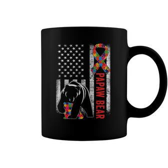 Autism Awareness Papaw Bear American Flag Autism Awareness Coffee Mug | Mazezy