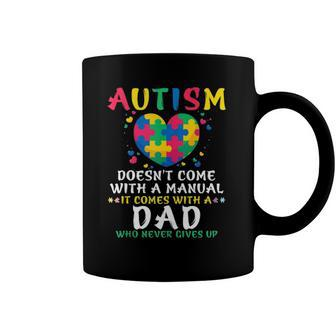 Autism Doesnt Come With Manual Dad Autism Awareness Puzzle Coffee Mug | Mazezy