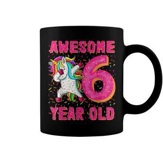 Awesome Dabbing Unicorn Donut 6Th Birthday 6 Years Old Coffee Mug - Seseable