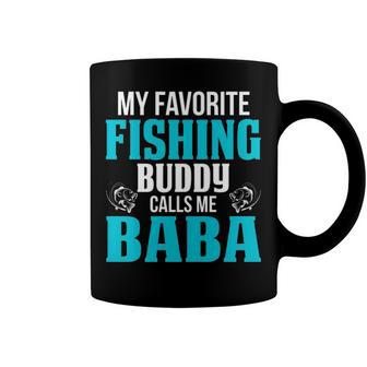 Baba Grandpa Fishing Gift My Favorite Fishing Buddy Calls Me Baba Coffee Mug - Seseable