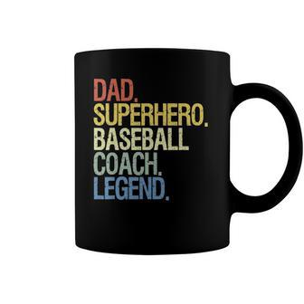 Baseball Coach Dad Superhero Legend Coffee Mug | Mazezy