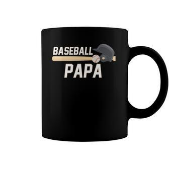 Baseball Papa Fathers Day Baseball Dad Coffee Mug | Mazezy