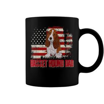 Basset Hound Dad American Flag 4Th Of July Dog Lovers Coffee Mug - Seseable