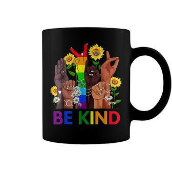 Be Kind Sign Language Hand Talking Lgbtq Flag Gay Pride Coffee Mug | Mazezy DE