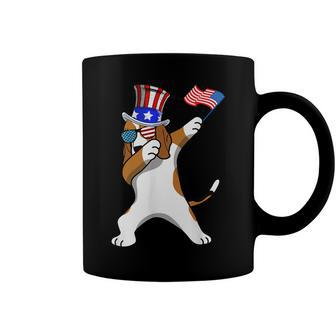 Beagle Dabbing Dog Dad 4Th Of July Coffee Mug - Seseable