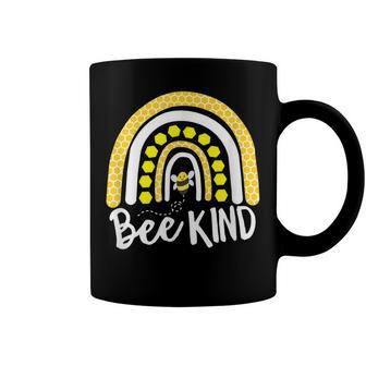 Bee Bee Bee Kind Rainbow Bumble Bee Honeycomb Yellow Honey Coffee Mug - Monsterry CA