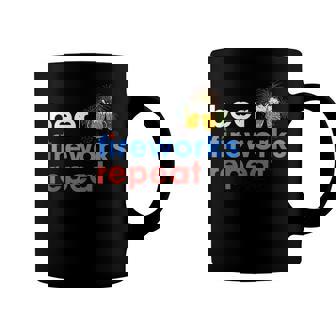 Beer Fireworks Repeat Funny 4Th Of July Beer Lovers Gifts Coffee Mug - Seseable