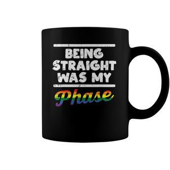 Being Straight Was My Phase Gay Rainbow Pride Flag Lgbtq Coffee Mug | Mazezy