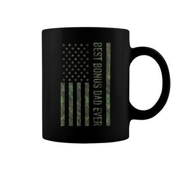 Best Bonus Dad Ever Us American Military Camouflage Flag Coffee Mug - Monsterry