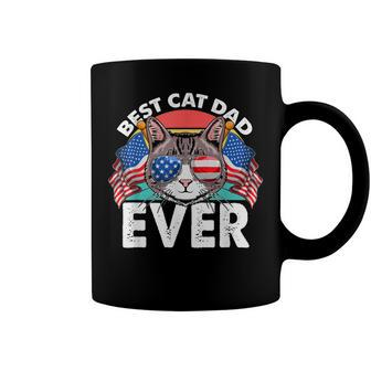 Best Cat Dad Ever Matching Fathers Day 4Th Of July Cat Lover Coffee Mug - Seseable