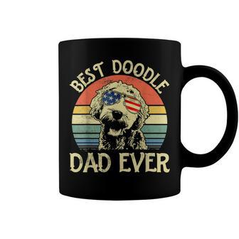 Best Doodle Dad Ever Goldendoodle American Flag 4Th Of July Coffee Mug - Seseable