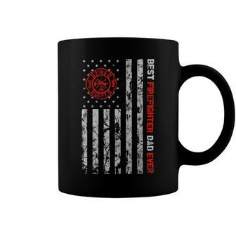 Best Firefighter Dad Ever American Flag Fireman Father Day Coffee Mug - Monsterry DE