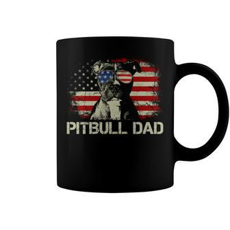 Best Pitbull Dad Ever American Flag 4Th Of July Gift V2V3 Coffee Mug - Seseable