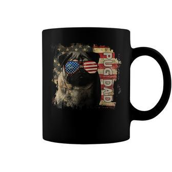 Best Pug Dad Ever American Flag 4Th Of July Fathers Day Coffee Mug - Seseable