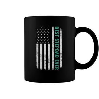 Best Stepdad Ever Vintage American Flag Tee Fathers Day Gift Coffee Mug | Mazezy