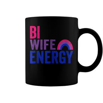 Bi Wife Energy Bisexual Pride Bisexual Rainbow Flag Bi Pride V2 Coffee Mug - Seseable