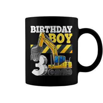 Birthday Boy 3Rd Birthday Excavator Construction Vehicle Coffee Mug - Seseable