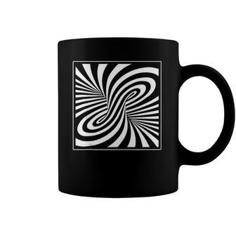 Black & White Vortex Optical Illusion Trippy Coffee Mug | Mazezy