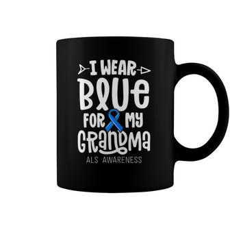 Blue Ribbon For Grandma Disease Als Awareness Family Cure Coffee Mug | Mazezy
