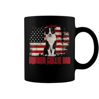 Border Collie Dad American Flag 4Th Of July Dog Lovers Coffee Mug - Seseable