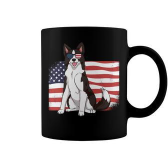 Border Collie Dad Mom American Flag 4Th Of July Usa Funny Coffee Mug - Seseable