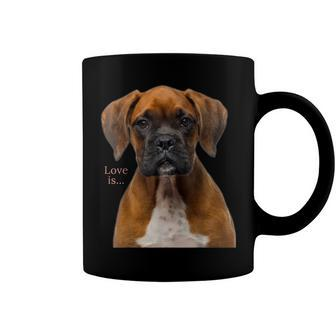 Boxer Dog Dog Mom Dad Love Is Puppy Pet Women Men Kids Coffee Mug - Seseable