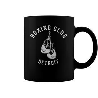 Boxing Club Detroit Distressed Gloves Coffee Mug | Mazezy