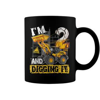 Boy 2 Year Old 2Nd Birthday Construction Im 2 And Digging It Coffee Mug - Seseable