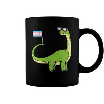 Brontosaurus Dinosaur Dino Lgbt Transgender Trans Pride Coffee Mug | Mazezy CA