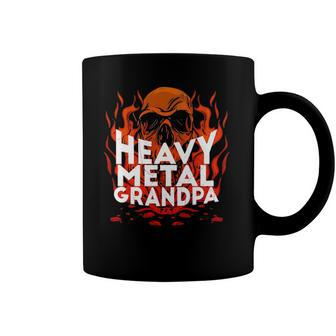 Brutal Heavy Metal Crew Heavy Metal Grandpa Skull On Flames Coffee Mug | Mazezy