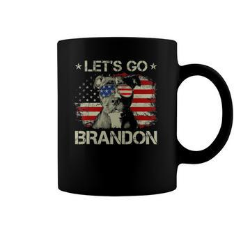 Bulldog American Flag Funny Biden Lets Go Brandon Coffee Mug | Mazezy