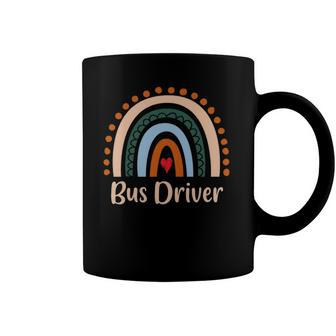 Bus Driver Boho Rainbow Back To School Appreciation Coffee Mug | Mazezy