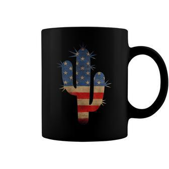 Cactus American Flag Funny 4Th Of July Usa America Coffee Mug - Seseable