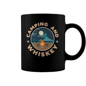 Camping Hiking Road Trip Camping And Whiskey Coffee Mug | Mazezy