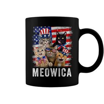 Cats 4Th Of July Meowica Merica Cat Usa American Flag Coffee Mug - Seseable