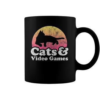 Cats And Video Games Mens Or Womens Cat And Video Game Coffee Mug | Mazezy