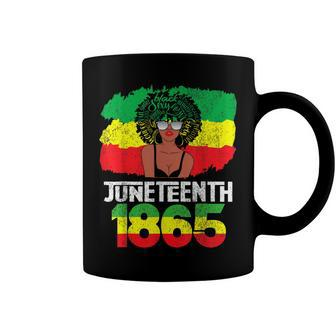 Celebrate Juneteenth Messy Bun Black Women 1865  Coffee Mug