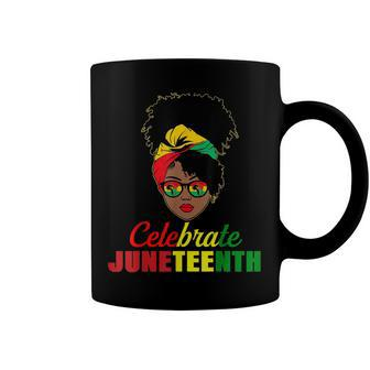 Celebrate Juneteenth Messy Bun Black Women Melanin Pride   Coffee Mug