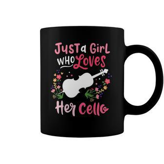 Cello Just A Girl Who Loves Her Cello Gift For Cellist Coffee Mug | Mazezy