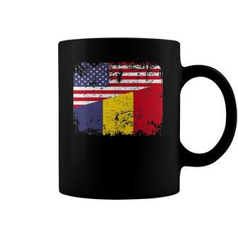 Chadian Roots Half American Flag Usa Chad Flag Coffee Mug | Mazezy DE