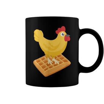 Chicken Chicken Chicken & Waffles Funny Breakfast Coffee Mug - Monsterry