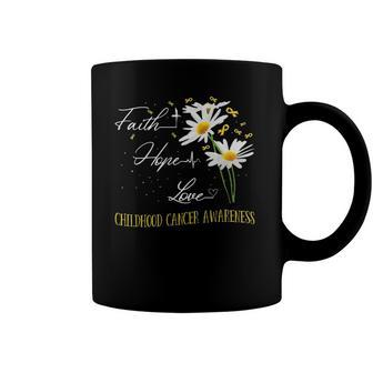 Childhood Cancer Awareness Faith Hope Love Awareness Coffee Mug | Mazezy